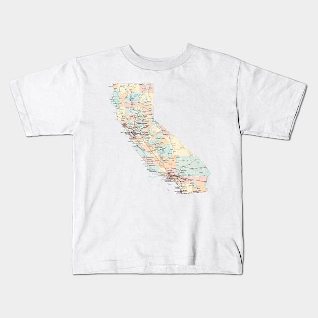 California State Vintage Kids T-Shirt by Manut WongTuo